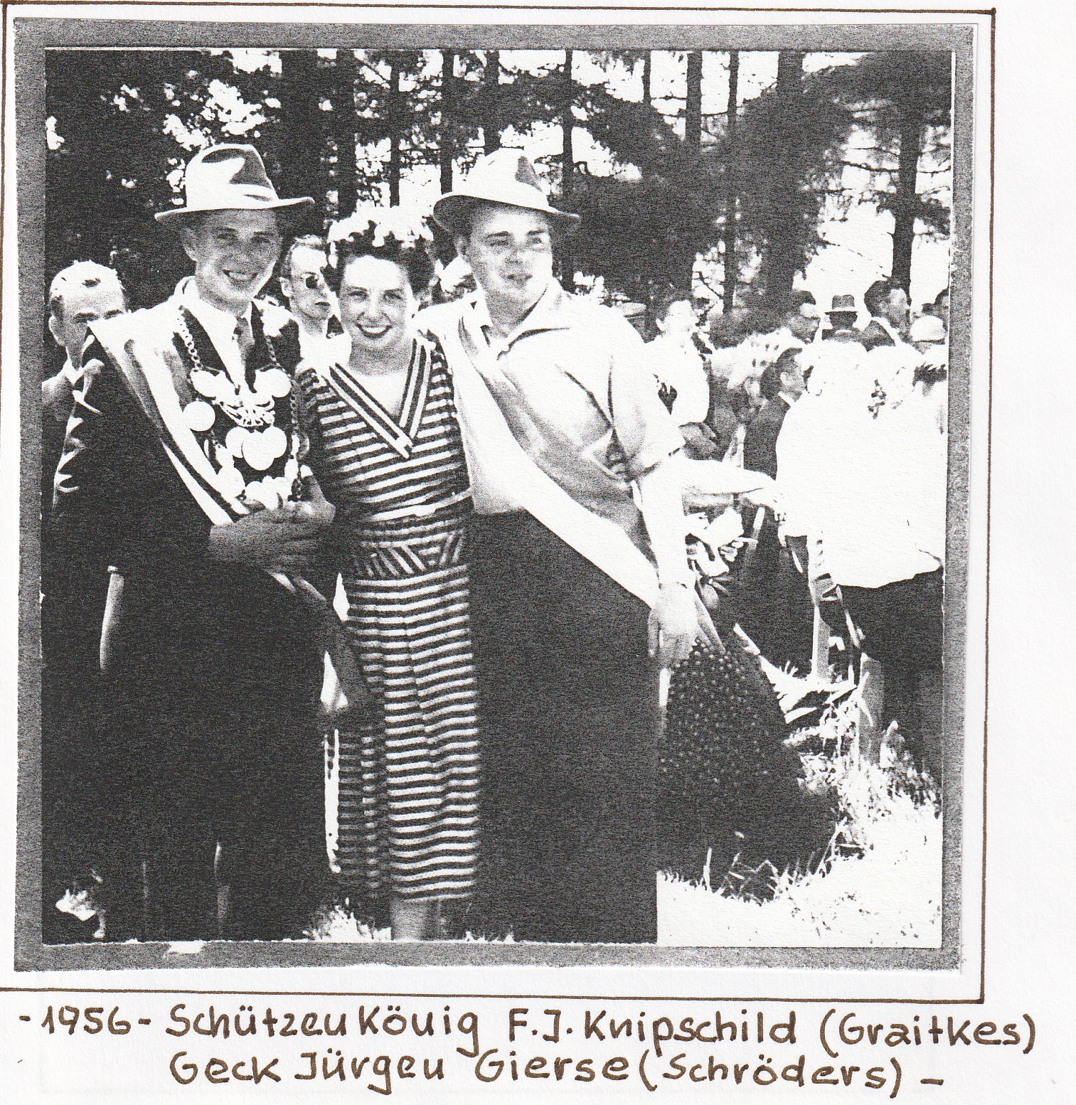Majestäten 1956 Koenig FJ Knipschild Geck J Gierse